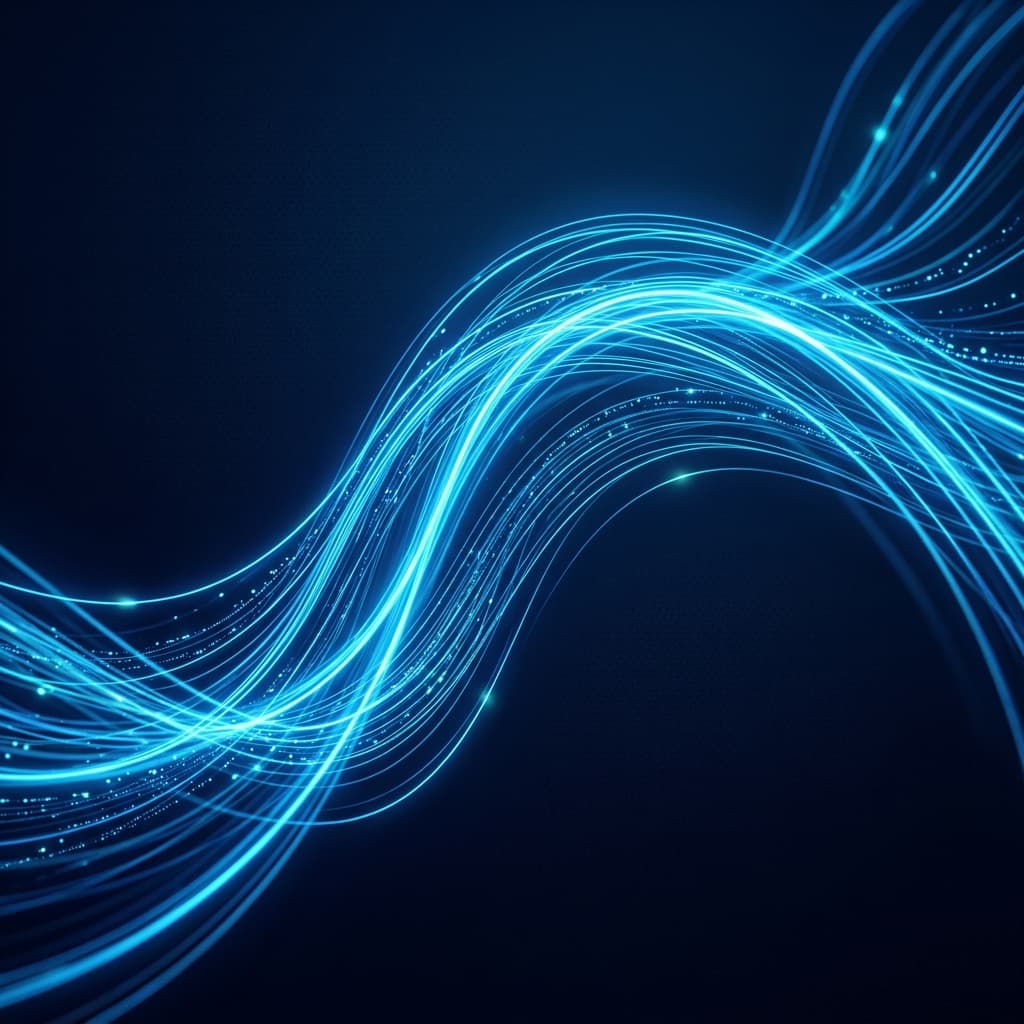 Abstract electric blue digital data flow